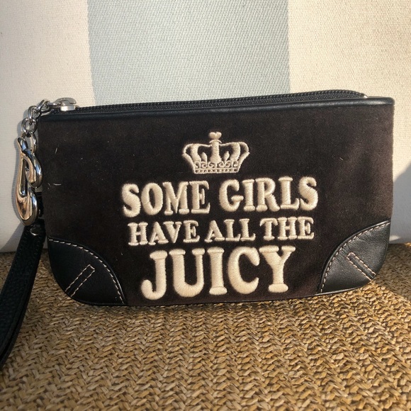 Juicy Couture Handbags - Juicy Couture wristlet in black with black leather